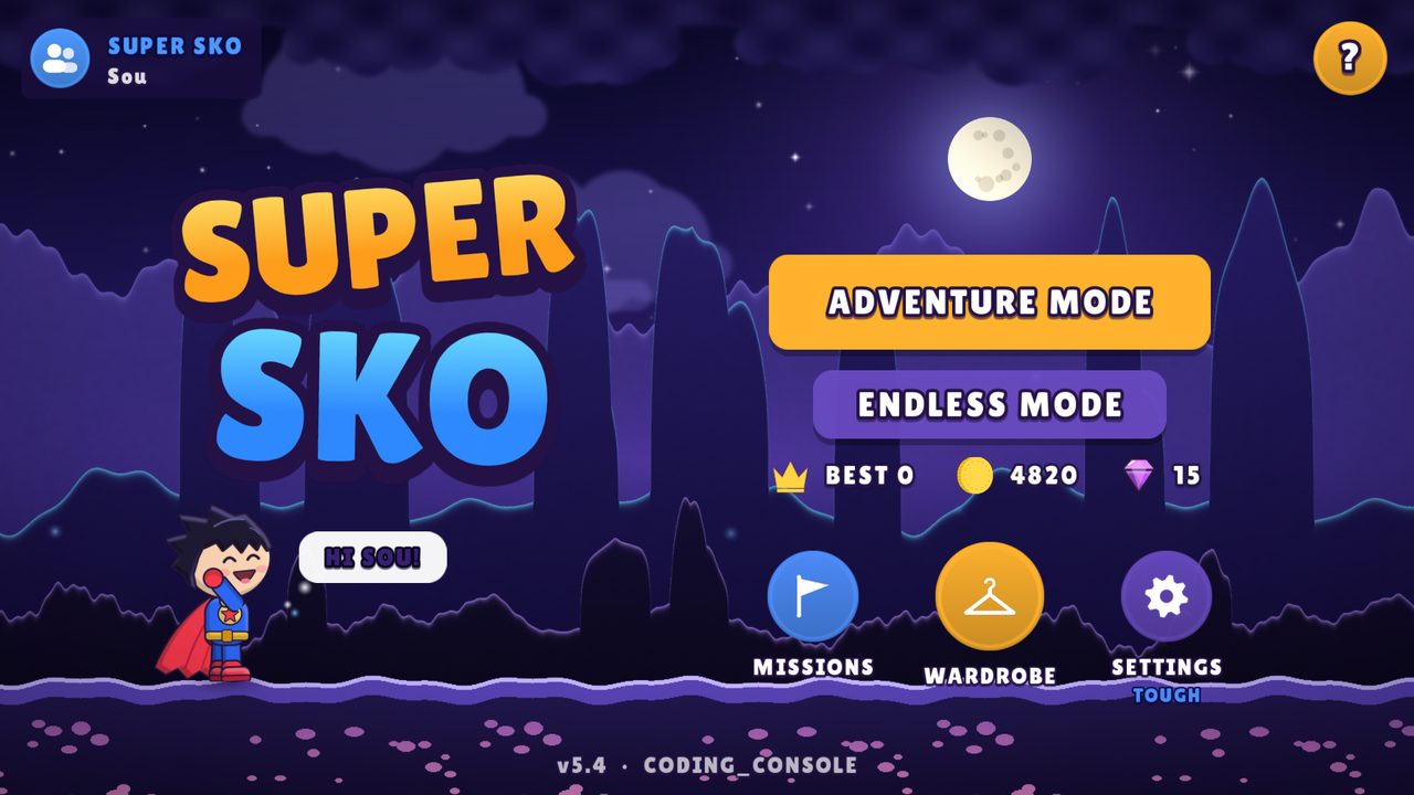 Super Sko main menu